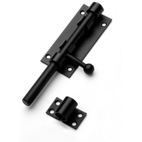 Loquets de porte en acier inoxydable, loquets à boulon coulissant, loquets coulissants de sécurité (noir) (1/4)