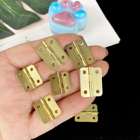 Lot De 15 Petites Charnières Laiton - Hauteur 4 Cm, Pour Coffrets Ou Boîtes