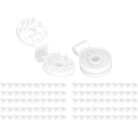 Lot de 50 pinces pour filet pare-soleil, coupe-vent avec œillets en plastique pour serre et filet de jardin blanc (avec crochets) (1/4)