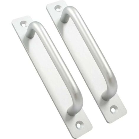 Poignée de porte en alliage d'aluminium, poignée de porte d'armoire, espacement des trous 160 mm, 2 pièces, argent (1/4)