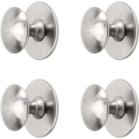 Boutons de placard adhésifs, boutons de placard de cuisine auto-adhésifs, poignées de tiroir, 4 pièces (argent brossé) (1/4)