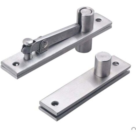 Lot de 2 charnières de porte pivotantes à rotation cachée à 360 degrés, en acier inoxydable robuste avec vis de fixation (130 x 25 mm) (1/4)