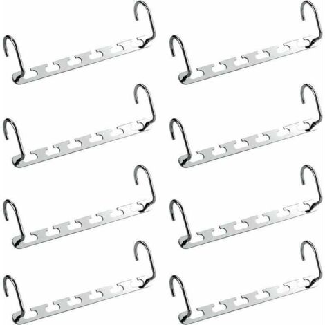 Cet ensemble de 8 cintres multifonctionnels permet un gain de place et est idéal pour les dressings. Ce portant métallique magique permet de ranger chemises, manteaux, vêtements, etc., et convient au (1/4)