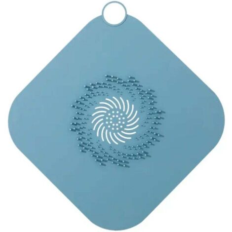 Siphon de douche en silicone, filtre de vidange de douche, couvercle de vidange en silicone (bleu) (1/4)