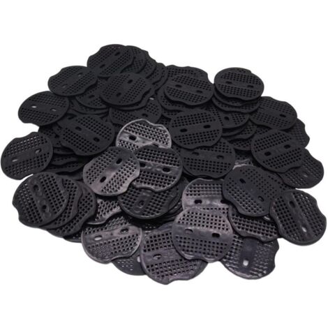 100 PCS Rondelles pour Piquets de Fixation en Acier pour bâche, Rondelle d'ancrage en U pour Piquets de Jardin, Piquets de Fixation Tente (3 Trous communs) H144 (1/4)