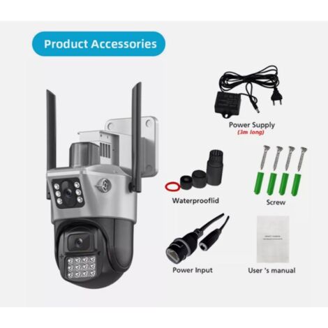 COCOCAM 4K 8MP Camera Surveillance WiFi Exterieure sans Fil Solaire, à Panneau Solaire 6W, Vision Nocturne Couleur 4K, Reconnaissance par IA, Détection Humaine PIR, 355°P 90°T
