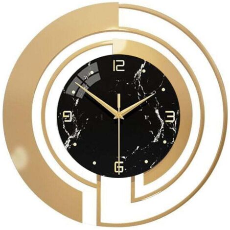 Horloge Murale Moderne Luxe Léger 30cm - Silencieuse - Design Géométrique Jeu d'Ombre et Lumière - à Quartz Ronde pour Salon (1/4)