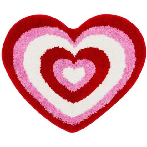 Tapis de Sol en Forme de Cœur - Idéal pour la Saint-Valentin, Tapis de Salle de Bain ou Décoratif pour Porte d'Entrée - Décoration Festive et Romantique. (1/4)