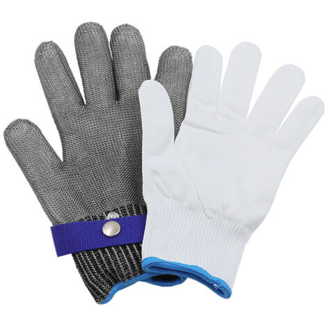 Gants résistants aux coupures de cuisine, niveau de protection 5. Gants en chaîne pour boucher et huîtres, idéals pour trancher à la mandoline, découper la viande et sculpter. Confortables et durables (1/4)