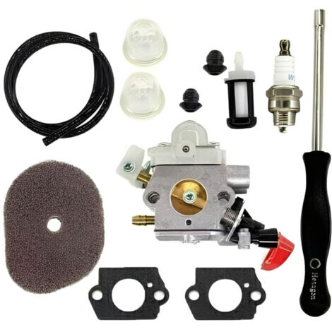 Carburateur avec Filtre à air pour Stihl FS40 FS50 FS56 FS70 FS70C FC70 FC56 FS56C HT56 HT56C KN56 KM56 KM56C Tondeuse Pièces 4144 120 0608 41441200608 C1M-s267A, (1/4)