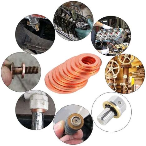 Kit 200 Rondelles Cuivre Pour Bouchon Vidange - Assortiment Tailles M5 à M14 | Boîte De Rangement