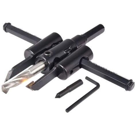 30mm à 120mm Cercle Réglable Cutter Scie Kit, Foret Pour Cloison Sèche En Bois Scie Coupe Ronde, Travail Du Bois Trou Trous DIY Outils (1/4)