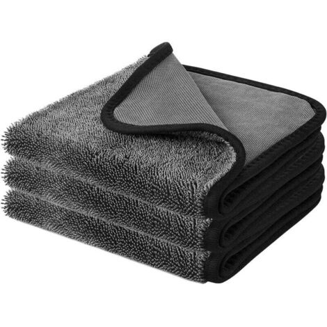 Serviette XXL Shiny Bath, serviette de séchage rapide 40x60cm, tissu pour essuyer l'eau dans la douche et la salle de bain (3, noir) (1/4)