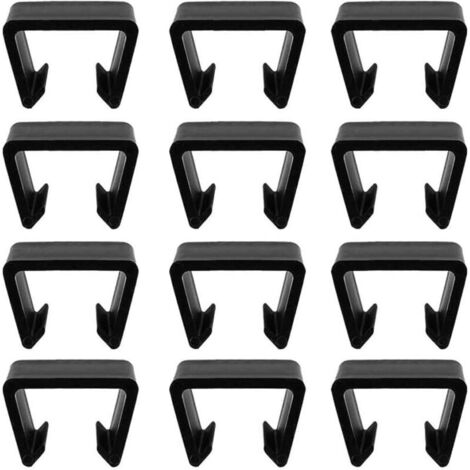 12 Pièces Patio Meubles Agrafes, 6,5CM Clips de Canapé D'extérieur en Plastique Clips de Fixation pour Meubles en Osier Robustes Connecteur Sectionnel pour Rotin Chaises Jardin Canapé (1/4)