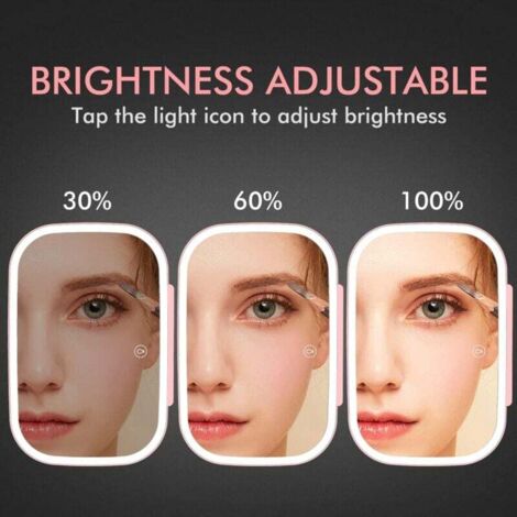 Miroir De Visière Pour Voiture - Réglable, Anti-UV, Pour Retouches Maquillage En Voiture - Universel - 7