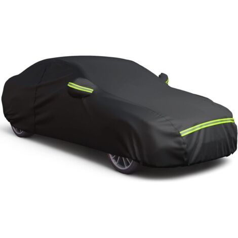 Housse de voiture avec fermeture éclair à droite, anti-UV, imperméable, coupe-vent, anti-poussière, anti-rayures, M -(430-175-150), noir (1/4)
