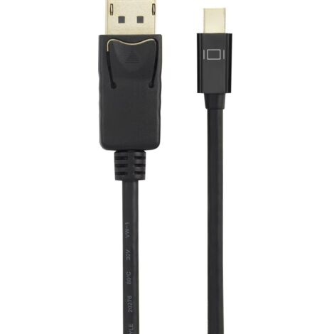 Câble adaptateur Trywise Mini-Display / DisplayPort Fiche mâle Mini DisplayPort, Fiche mâle DisplayPort 2.00 m noir RF-4538176 contacts dorés C A807662 (1/3)