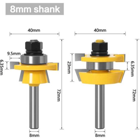 Jeu De 4 Fraises à Affleurer Durable - Tige 1/4" Ou 6mm, Carbure De Tungstène - Pour Bois, Stratifié, Acrylique