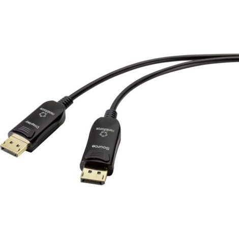 Trywise fibre optique / DisplayPort Câble de raccordement Fiche mâle DisplayPort, Fiche mâle DisplayPort 15.00 m noir UHD 8K @ 60 Hz, UHD 4K @ 12 A007702 (1/3)