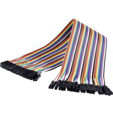 Trywise JKFF403 Câble de cavalier Arduino, Banana Pi, Raspberry Pi® [40x Pontage filaire de prise femelle - 40x Pontage filaire de prise femelle] A006132 (1/4)