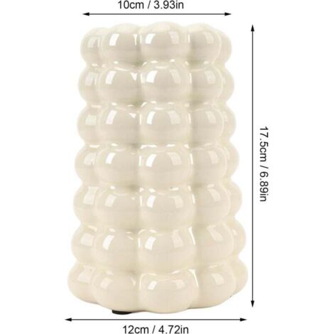 GDSZJLJ Vase à Fleurs En Céramique Blanche, 17 Cm De Haut, Décoration D'intérieur, Centre De Table Moderne Pour Fleurs, Décoration De Mariage élégante, Parfait Pour Le Salon, La Cuisine Et Le Bureau