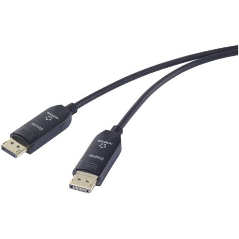 Câble de raccordement Trywise fibre optique / DisplayPort Fiche mâle DisplayPort, Fiche mâle DisplayPort 20.00 m noir RF-6117770 8K UHD Câble Di V366633 (1/3)