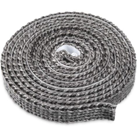 Bande d'Étanchéité Autoadhésive pour Poêles à Bois, Cheminées et Fours, en Fibre de Verre, Résistante à la Chaleur Jusqu'à 550°C, Dimensions 3mm x 20mm x 3m, Idéale pour Portes de Four et Chaudières (1/4)