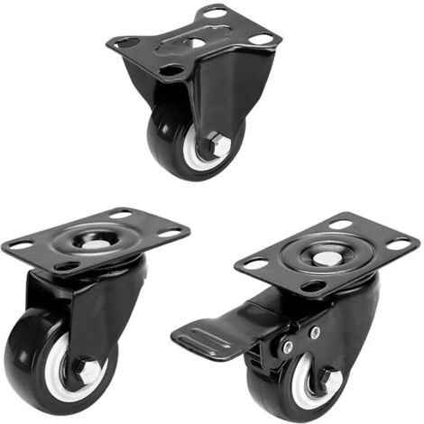 Roulettes pivotantes, roues de chariot, lot de 4 roulettes pivotantes à