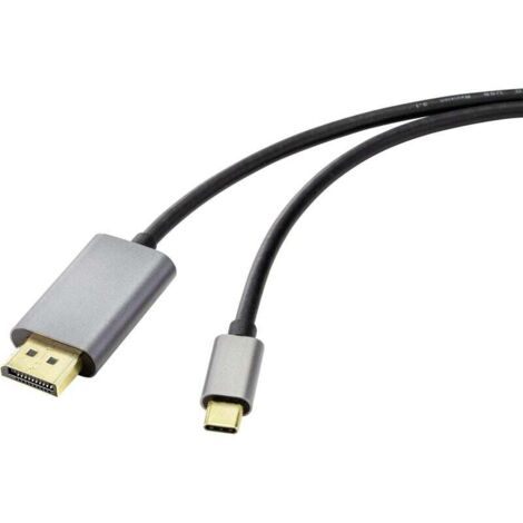 Câble adaptateur Trywise USB-C® / DisplayPort USB-C® mâle, Fiche mâle DisplayPort 2.00 m noir RF-4600982 8K UHD Câble d'afficheur USB-C® Y771092 (1/4)