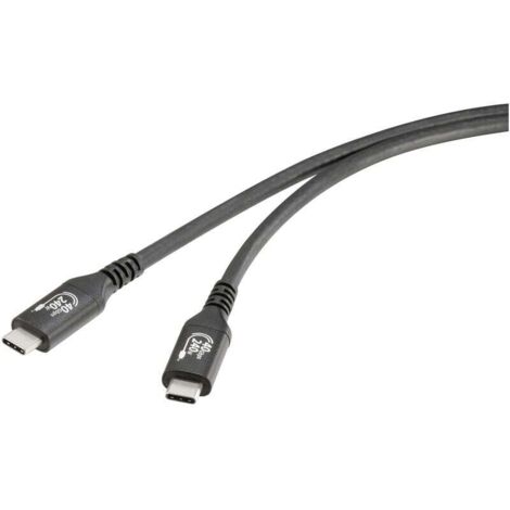 Trywise Câble USB USB4™ USB-C® mâle, USB-C® mâle 1.00 m noir connecteur aluminium RF-5235978 X940602 (1/3)