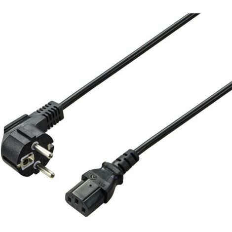 Câble de raccordement Trywise appareils IEC [1x Prise mâle coudée + contact de protection - 1x Secteur mâle C13] 0.75 m noir C634872 (1/3)