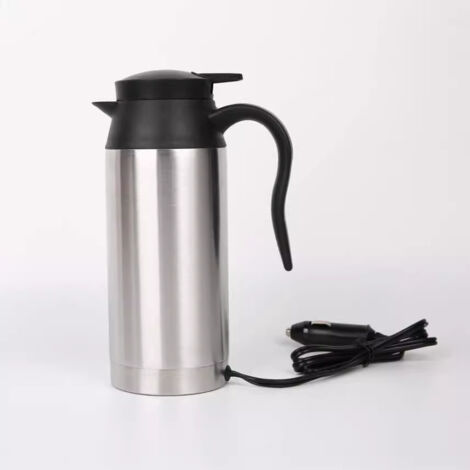 Bouilloire de voiture 750 ml 12 V, bouilloire électrique en acier inoxydable chauffée par allume-cigare pour voiture (1/4)