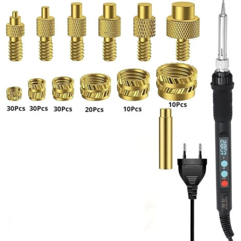 Lot d'embouts filetés pour fer à souder. Fer à souder LED 80 W avec température réglable et 130 embouts filetés (1/5)