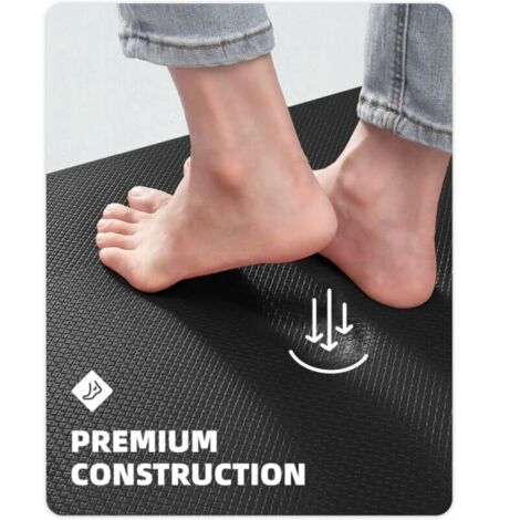 Tapis De Cuisine Antidérapant 44x150cm Noir - Tapis Antifatigue Devant Évier Lavable Imperméable Résistant à L'Huile
