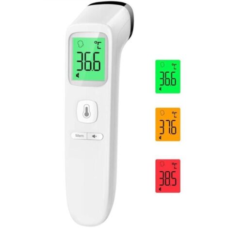 Thermomètre Frontal Sans Contact, Thermometre Bebe, Lecture Précise avec Ecran LCD, Mode Muet, Rappel de Mémoire (Blanche) (1/4)