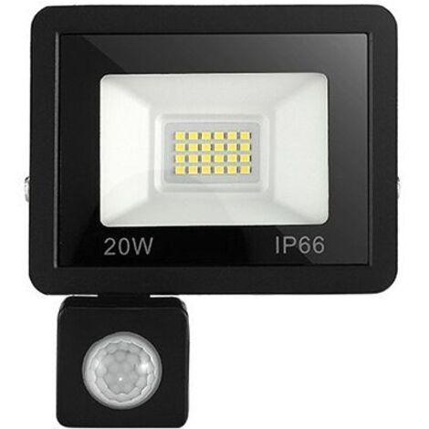 Projecteur LED extérieur 20W avec détecteur de mouvement 6500K Projecteur LED extérieur, IP66 avec lampe de sécurité à détecteur de mouvement, pour jardin, terrasse, pelouse, fête,180-240V (1/4)