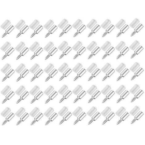 50 Pièces Vis Autotaraudeuses Support,Consoles Pour Etagères,Self-Tapping Screws Cabinet Laminate Support,Utilisé Pour Les Etagères en Verre Etc (1/4)