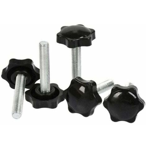 Lot De 10 Boutons Moletés Noirs M4 X 35mm – Filetage Mâle – Uxcell