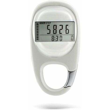 Debuns – Podomètre numérique 3D – Compteur de pas avec mousqueton – Suivi précis des pas, distance, calories – Mémoire 7 jours – Veille automatique (1/4)