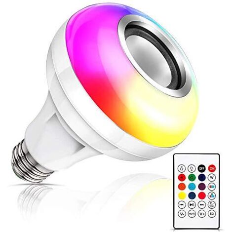 Music LED Ampoule, E26 / E27 Haut Parleur Bluetooth RGB Changement de Couleur Ampoule avec Port USB avec Télécommande pour la Fête, la Maison, Halloween Décorations de Noël (1/5)