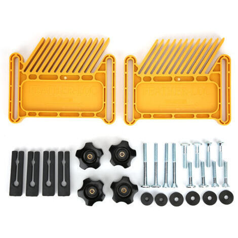 Ensemble de planches à plumes pour le travail du bois, 2 pièces, Tables de toupie, scies, aide à la menuiserie jaune, Kit d'outils à main (1/5)