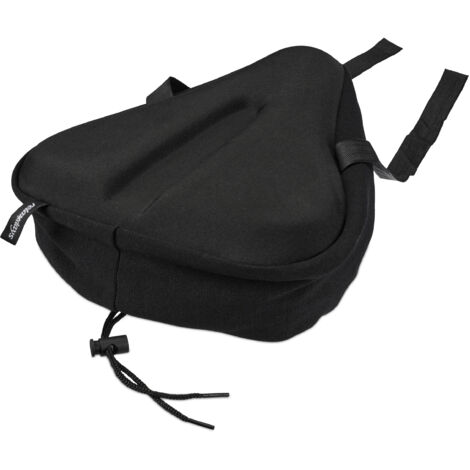 Relaxdays – Housse selle de vélo en gel – Rembourrée et étanche – Antidérapante avec picots – Confort optimal pour longues randonnées – Noir