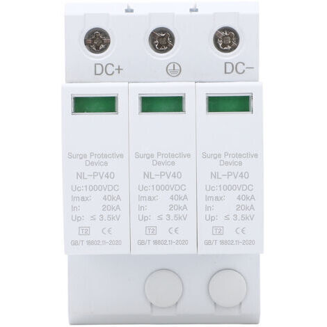 Dispositif de protection contre les surtensions 20-40KA 3P 1000V photovoltaïque PV Protection de tension parafoudre protecteur (1/5)