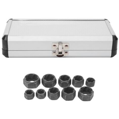 Extracteur d'écrous, outils de quincaillerie en alliage d'aluminium, boulon endommagé, 10 pièces