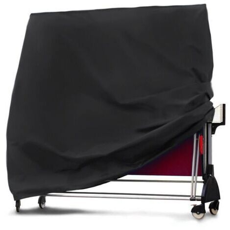 Housse Imperméable Pour Table De Ping-Pong - Tissu Polyester 280x155x10 Cm, Anti-Poussière Et UV, Cordon De Serrage - Intérieur/Extérieur