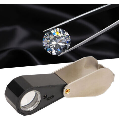 Loupe de bijoutier 10X, loupe de poche professionnelle avec lumière LED pour bijoux, plantes, pièces de monnaie, montres,DUBUNS (1/4)