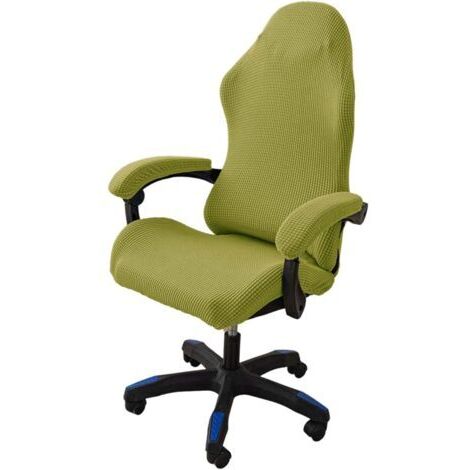 4 Pièces Housse de Chaise de Bureau avec Accoudoirs,Housses de Chaise de Gaming,Housse Fauteuil Bureau Lavable,Antidérapant,Convient aux chaises de Jeu,chaises d'ordinateur,chaises pivotantes (Vert)