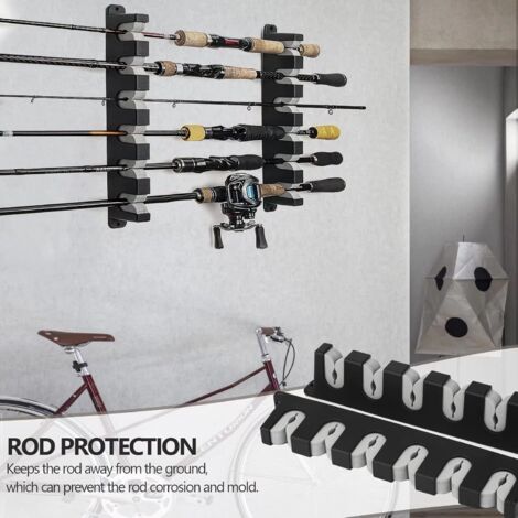 SURENHAP Rack de canne à pêche 2 pcs à 10 trous Racks de canne à pêche
