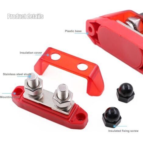Barre De Bus Avec Bornes Fil QWORK® Barre De Bus180A 12-48V - Boulons De Borne De 6 Mm Organisateur Câbles Haute Puissance Barre De Bus Avec Bornes Fil QWORK® Barre De Bus180A 12-48V - Boulons De Borne De 6 Mm Organisateur Câbles Haute Puissance