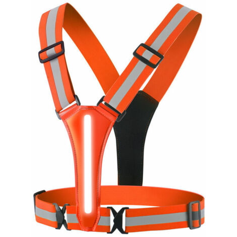 Ceinture réfléchissante à LED pour marcher la nuit, haute visibilité réglable, équipement de sécurité pour course de nuit, ceinture de course lumineuse avec sac de téléphone/brassard pour coureurs